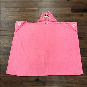 Lazy One Pink Cow Hooded Kids Critter Blanket - Soft Fleece